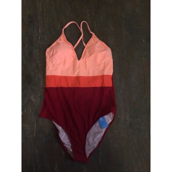 Cupshe Colorblock Criss Cross One-piece Swimsuit - Women's Large NWT - Picture 2 of 3